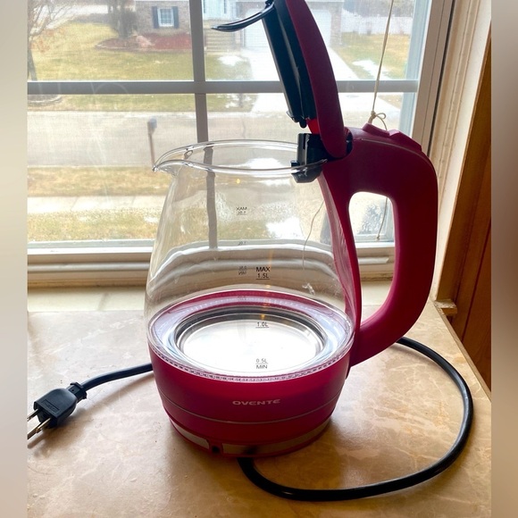 Pink Borosilicate Glass Electric Kettle, 1.5 Liter, EUC - Picture 4 of 14